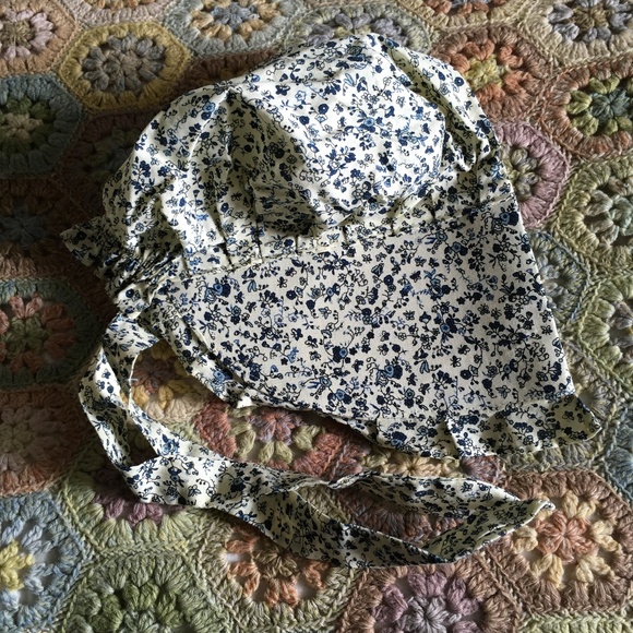 New Bo Peep Liberty Print Floral Cotton Bonnet One Size - Picture 3 of 3